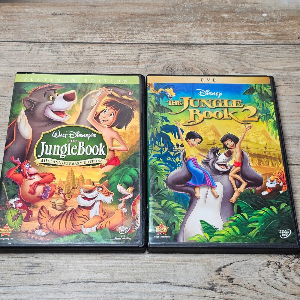 The Jungle Book Disney DVD 40th Anniversary Edition + The Jungle Book 2 DVD